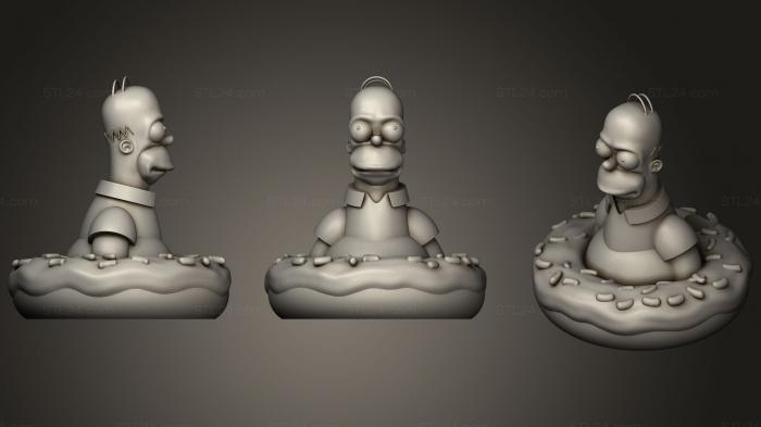 Figurines heroes, monsters and demons (Homer Simpson, STKM_1454) 3D models for cnc